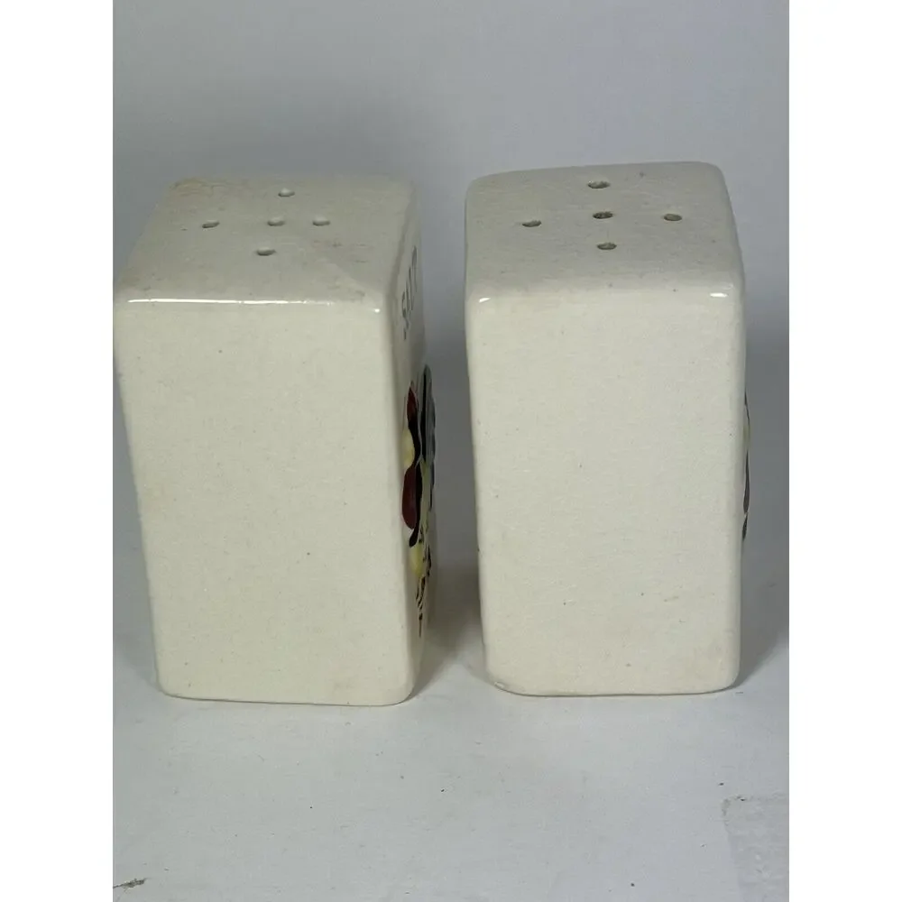 Vintage Japan Square Chicken Rooster Salt & Pepper Shakers